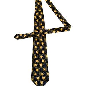 Jimmy V Leslie Visser Collection One Men's Yellow Flower Neck Tie